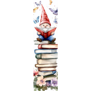 Book Stack Gnome Butterflies