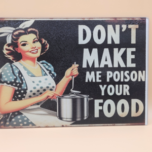 Don’t Make Me Poison Your Food – Retro Humor Tempered Glass Cutting Board