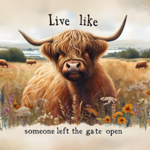 Highland Cow Inspirational Tempered Glass Cutting Board