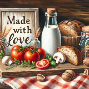 Made With Love Rustic Kitchen Tempered Glass Cutting Board