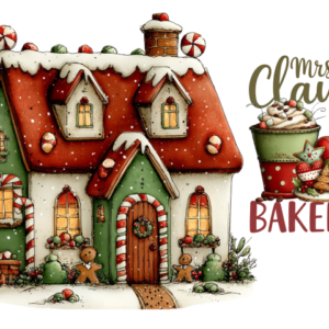 Mrs. Claus Bakery Christmas Tempered Glass Cutting Board