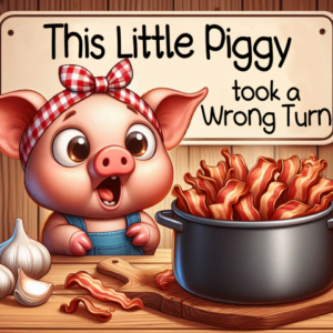 Funny Pig Kitchen Cutting Board – “This Little Piggy” Glass Prep Board