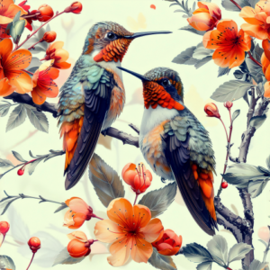 Floral Hummingbird Tempered Glass Cutting Board