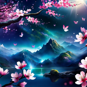 Mountain Cherry Blossom Tempered Glass Cutting Board