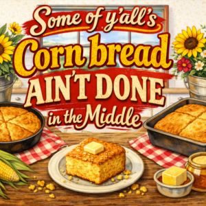 Cornbread Ain’t Done – Southern Humor Tempered Glass Cutting Board