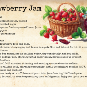Strawberry Jam Recipe – Vintage Kitchen Tempered Glass Cutting Board