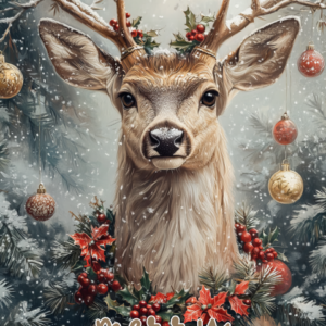 Merry Christmas Deer Flag
