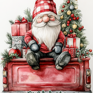 Christmas Gnome Truck Garden Flag