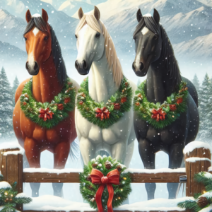 Christmas Horses Garden Flag