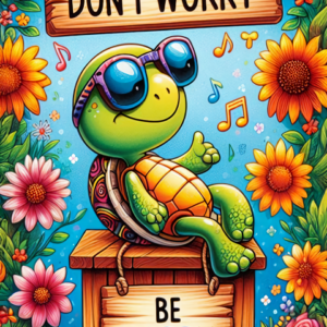 Don’t Worry Be Happy Turtle Garden Flag