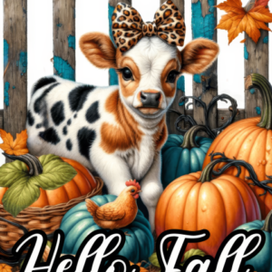 Hello Fall Cow Garden Flag