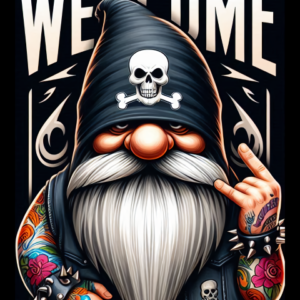 Biker Gnome Welcome Garden Flag