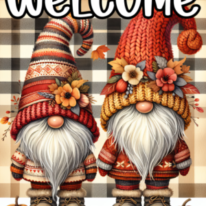 Fall Gnomes Welcome Garden Flag