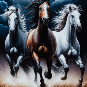 Wild Horses Welcome Flag – Dramatic Lightning