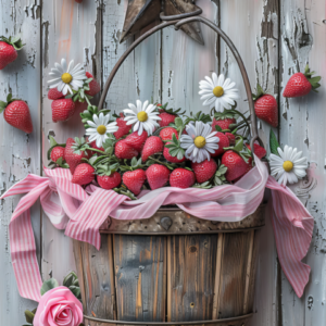 Strawberry Welcome Garden Flag