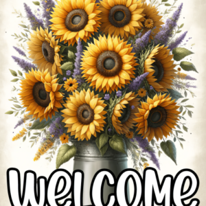 Sunflower Vase Welcome Garden Flag