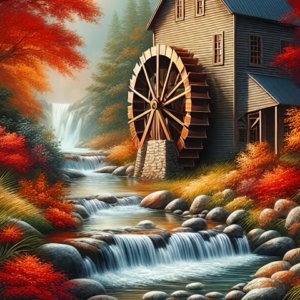 Water Wheel Welcome Garden Flag