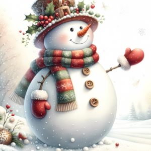 Red Snowman Welcome Garden Flag