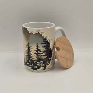 Into the Pines - Nature Lover's Ceramic Mug (15oz + Bamboo Lid)