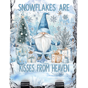 Snowflake Kisses Memorial Slate Sign